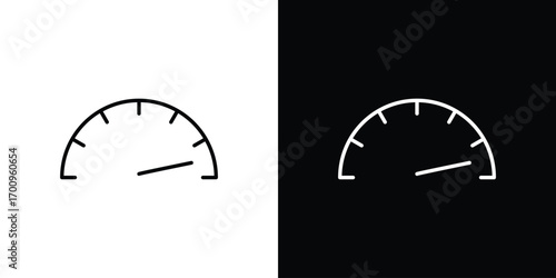 Tachometer icon logo black vector. suitable for any business website designs