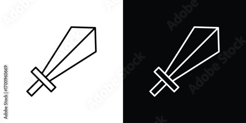 Sword icon logo black vector. suitable for any business website designs