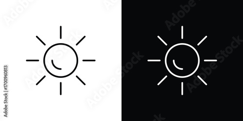Sun icon logo black vector. suitable for any business website designs