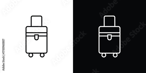 Suitcase icon logo black vector. suitable for any business website designs
