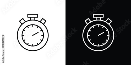 Stopwatch icon logo black vector. suitable for any business website designs