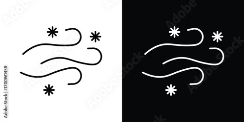 Snow blowing icon logo black vector. suitable for any business website designs