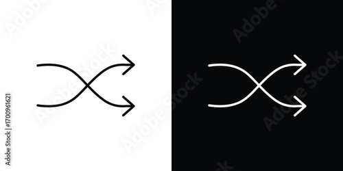 Shuffle icon logo black vector. suitable for any business website designs