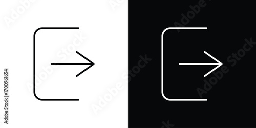 Sign out icon logo black vector. suitable for any business website designs