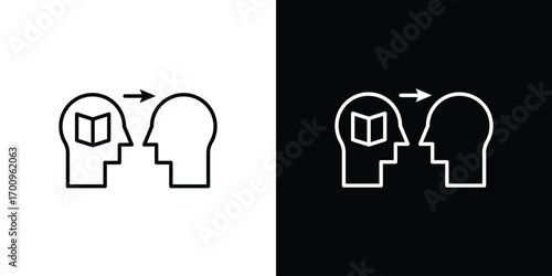 Share thoughts icon logo black vector. suitable for any business website designs
