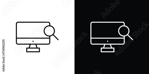 Search online icon logo black vector. suitable for any business website designs