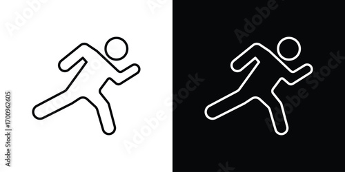 Running icon logo black vector. suitable for any business website designs