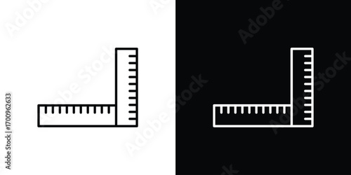 Ruler combined icon logo black vector. suitable for any business website designs