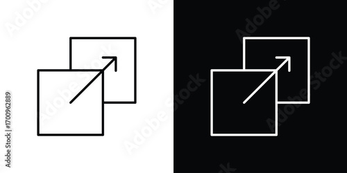Resize icon logo black vector. suitable for any business website designs