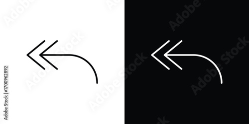 Reply all icon logo black vector. suitable for any business website designs