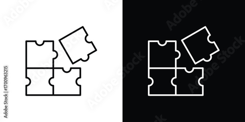 Puzzle icon logo black vector. suitable for any business website designs