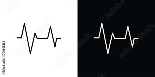 Pulse icon logo black vector. suitable for any business website designs