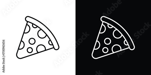Pizza slice icon logo black vector. suitable for any business website designs