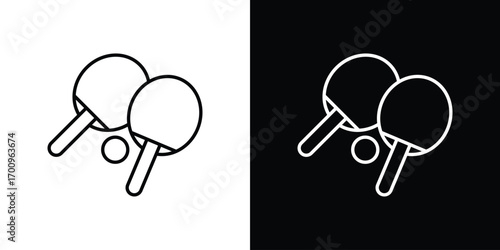 Ping pong icon logo black vector. suitable for any business website designs