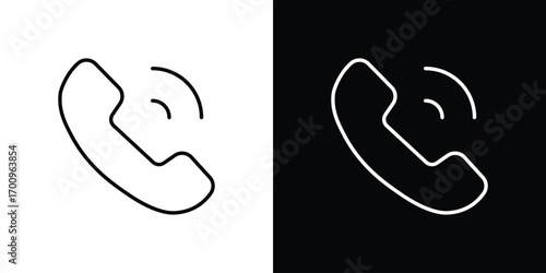 Phone call icon logo black vector. suitable for any business website designs