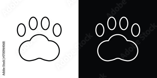 Paw icon logo black vector. suitable for any business website designs