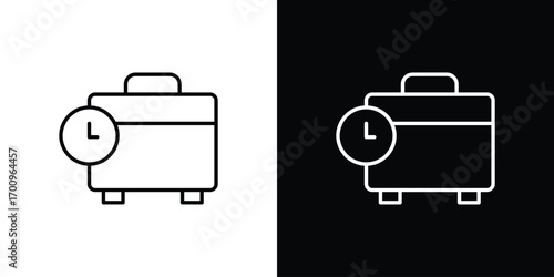 Office time icon logo black vector. suitable for any business website designs