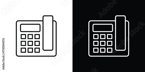 Office phone icon logo black vector. suitable for any business website designs