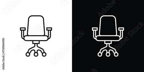 Office chair icon logo black vector. suitable for any business website designs