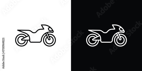 Motorcycle icon logo black vector. suitable for any business website designs