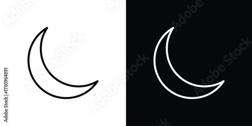 Moon icon logo black vector. suitable for any business website designs