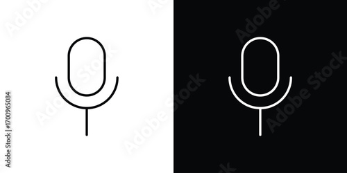 Microphone icon logo black vector. suitable for any business website designs