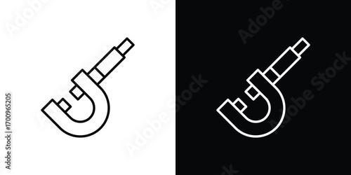 Micrometer icon logo black vector. suitable for any business website designs