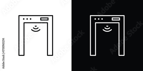 Metal detector icon logo black vector. suitable for any business website designs