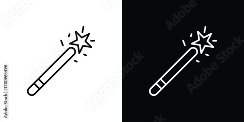 Magic wand icon logo black vector. suitable for any business website designs