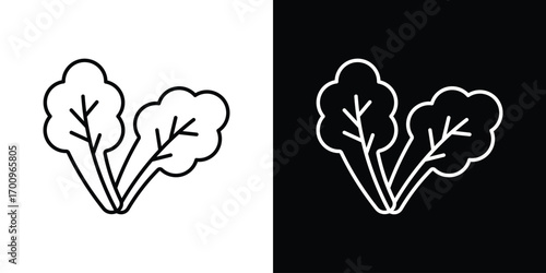 Lettuce icon logo black vector. suitable for any business website designs