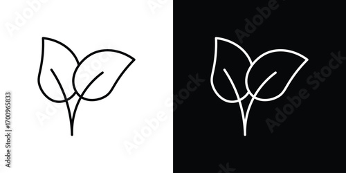 Leaf icon logo black vector. suitable for any business website designs
