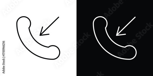 Incoming Call icon logo black vector. suitable for any business website designs