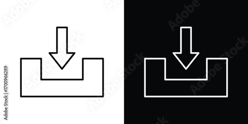 Inbox icon logo black vector. suitable for any business website designs