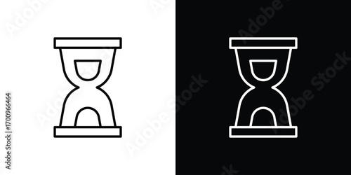 Hourglass icon logo black vector. suitable for any business website designs