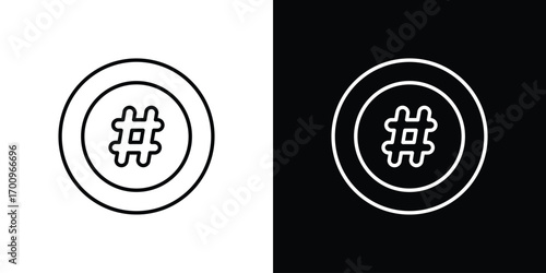 Hashtag icon logo black vector. suitable for any business website designs
