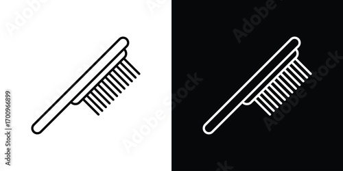 Hair brush icon logo black vector. suitable for any business website designs