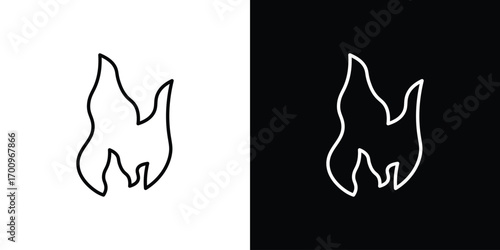 Flame icon logo black vector. suitable for any business website designs