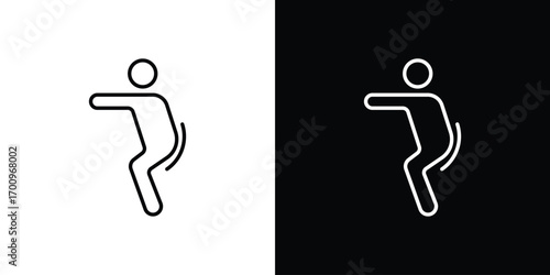 Fitness exercise icon logo black vector. suitable for any business website designs