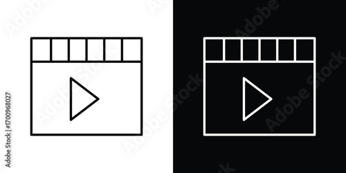 Film icon logo black vector. suitable for any business website designs