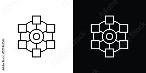 Ferris wheel icon logo black vector. suitable for any business website designs