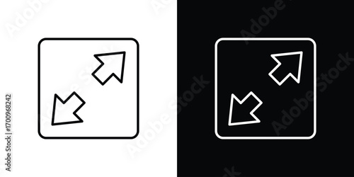 Expand icon logo black vector. suitable for any business website designs