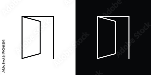 Exit icon logo black vector. suitable for any business website designs