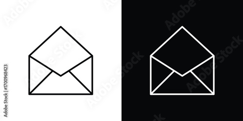 Envelope open icon logo black vector. suitable for any business website designs
