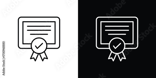 Diploma icon logo black vector. suitable for any business website designs