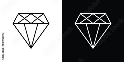 Diamond icon logo black vector. suitable for any business website designs