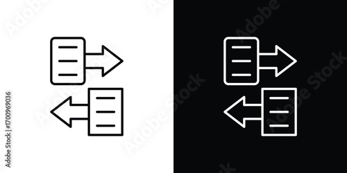 Data transfer icon logo black vector. suitable for any business website designs