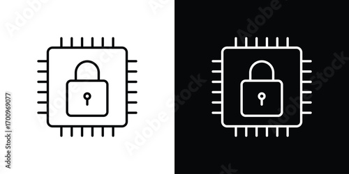 Cyber security icon logo black vector. suitable for any business website designs