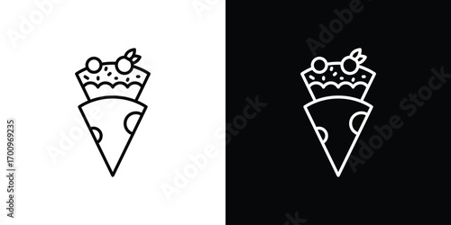 Crepe icon logo black vector. suitable for any business website designs