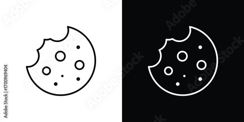 Cookie icon logo black vector. suitable for any business website designs