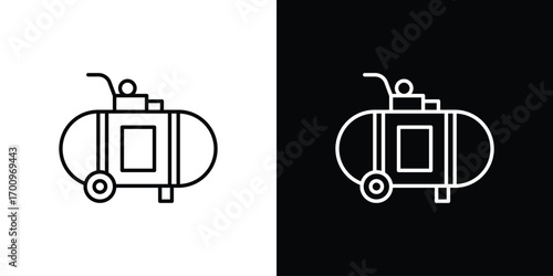 Compressor icon logo black vector. suitable for any business website designs